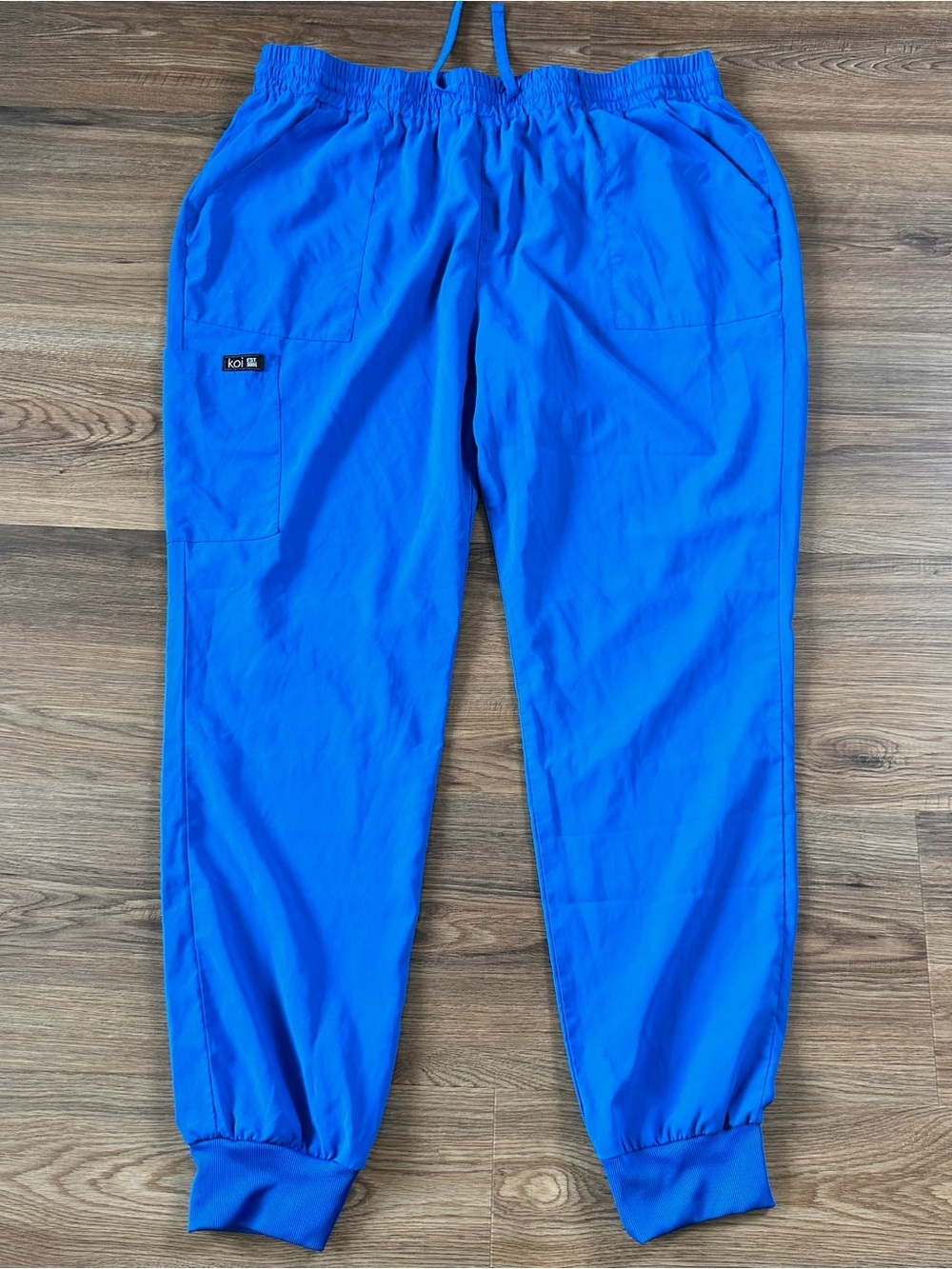 Koi Basics Womens Quinn Jogger Scrub Pants Blue 2X Tall 5 Pockets Stretch Bottom